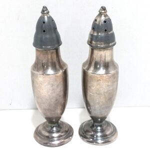 Vintage BM Breadner Manufacturing Salt and Pepper Shaker Set of 2 Silver Plated